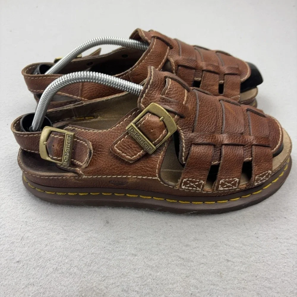 Vintage Dr. Martens Sandals Shoes Mens Size 11 Brown Leather Fisherman 10015